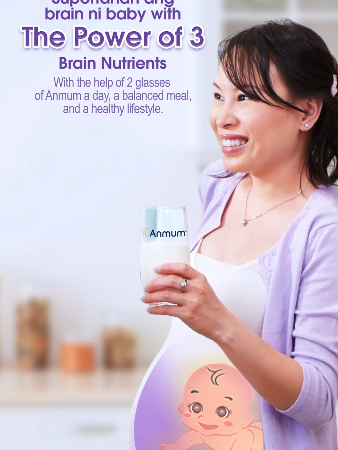 ‘Pag activated ang brain, active rin si baby - kaya sa #ThirdTrimester mo, expect to feel big movements from your little one. 💜 Suportahan ang brain development niya with 2 glasses of Anmum daily, a daily balanced meal, and a healthy lifestyle.🥛 ASC Ref. Code: F0008N073125A