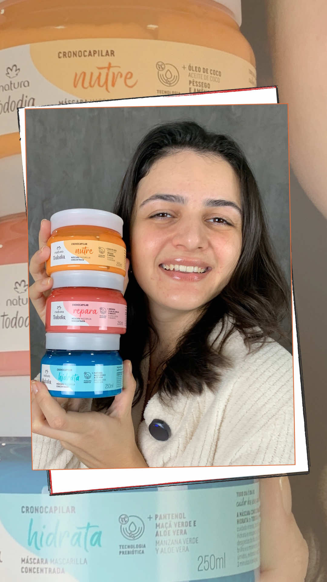 Qual dessas etapas o seu cabelo mais precisa hoje? Hidratação, nutrição ou reparação? Cuidar do cabelo nunca foi tão fácil, com as Máscaras Concentradas de Natura Tododia Cronocapilar você hidrata, nutre e repara seus fios em apenas 3 minutos. • Máscara Hidratação Maçã Verde e Aloe Vera; • Máscara Nutrição Pêssego e Amêndoa; • Máscara Reparação Flor de Cereja e Abacate. É praticidade, custo-benefício e resultado já na primeira aplicação. @Naturabr  #TododiaCronocapilar #CuidadosComOCabelo #CronogramaCapilar #Publicidade