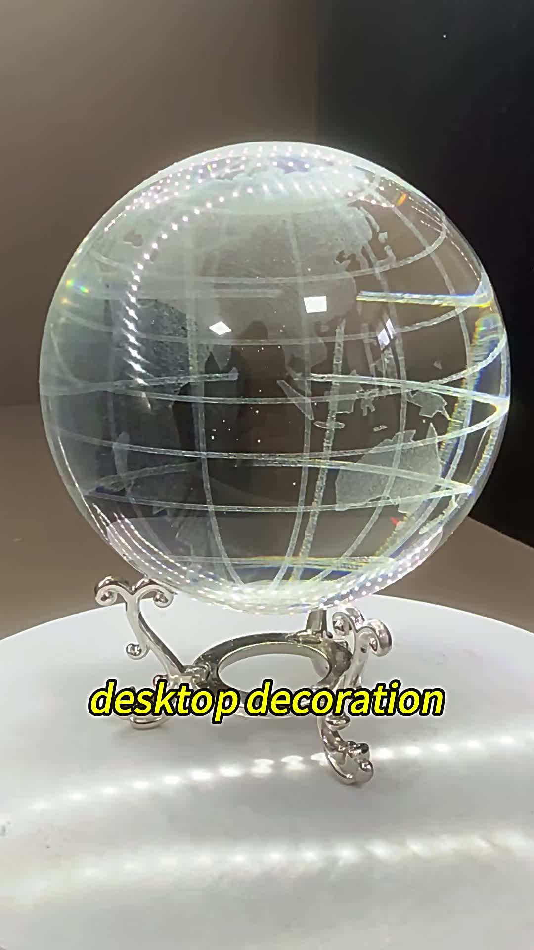 3D Etched Earth Crystal Ball – Globe Ornament for Home & Office #Office #Home #globe #TikTokShop