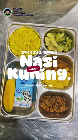 Hari selasa kuning-kuning nih dengan Nasi Kuning🥰😊 #sekolah #mbg #jogja24jam #nasikuning #fyp 