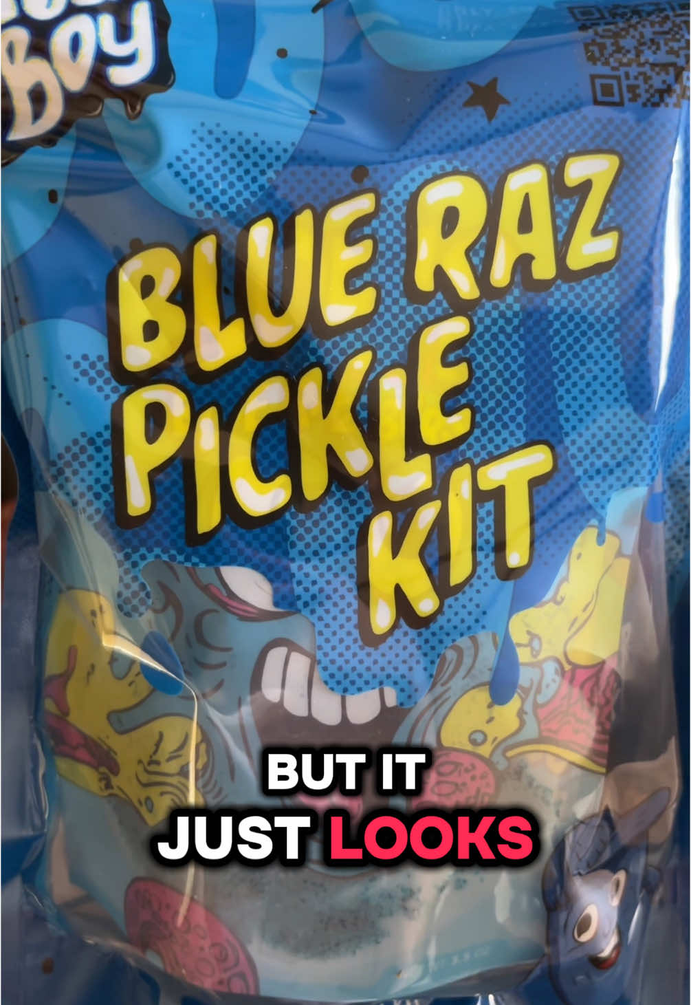 This is the blue razz pickle kit! Here’s my honest review #foodreviews #picklekitchallenge #bluerazz #picklekit 