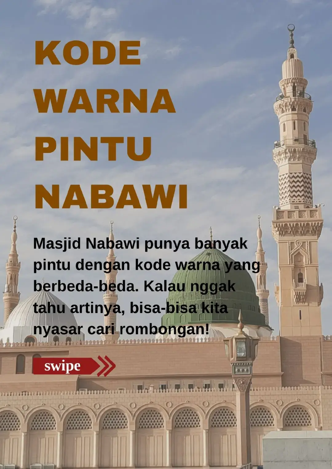 Bukan sekadar estetika, warna-warna pintu di Masjid Nabawi ternyata punya arti! Ini dia rahasianya… #umroh2025 #makkahmadinah🕋 #fypage #masjidnabawi #tipsumroh 