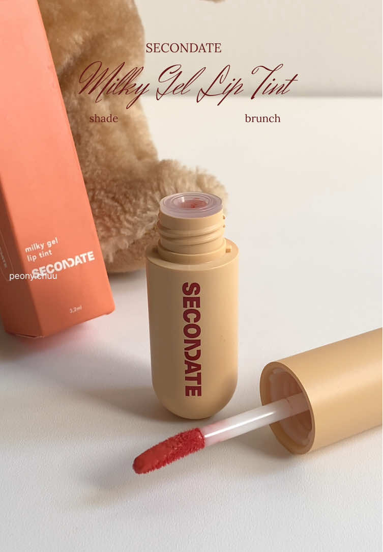 SECONDATE | Milky Gel Lip Tint 𐔌՞. .՞𐦯 ᢉ𐭩.ᐟ🍮 @Secondate Beauty  ♡brunch #secondate #milkygelliptint #liptint #aestheticvideos #fypシ゚viral 