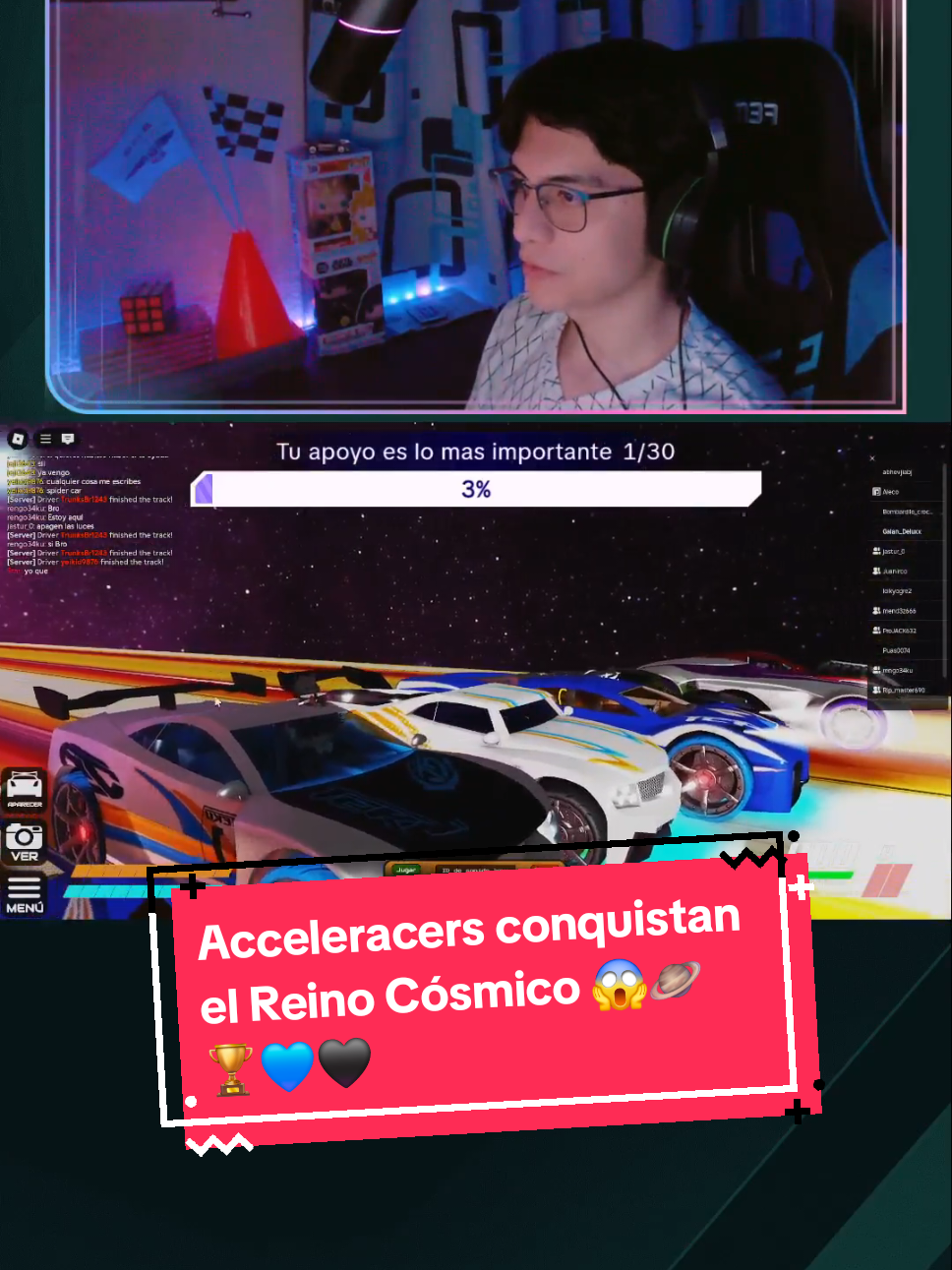 Acceleracers conquistan el reino cósmico, los TQM! 🪐🏆💙🖤 #acceleracers #teku #roblox #fypシ゚viral #tiktoklive 