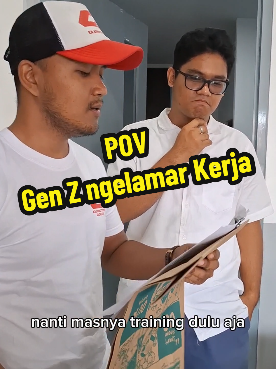 Gini nih kalo Gen Z ngelamar Kerja, gampang bosenan! btw ini Gen Z tp muka Millenial 😭 #saleshumor #pov #lamarkerja #genz #qjmotor @QJMOTORBOGOR @masbay (sales QJ Motor) 