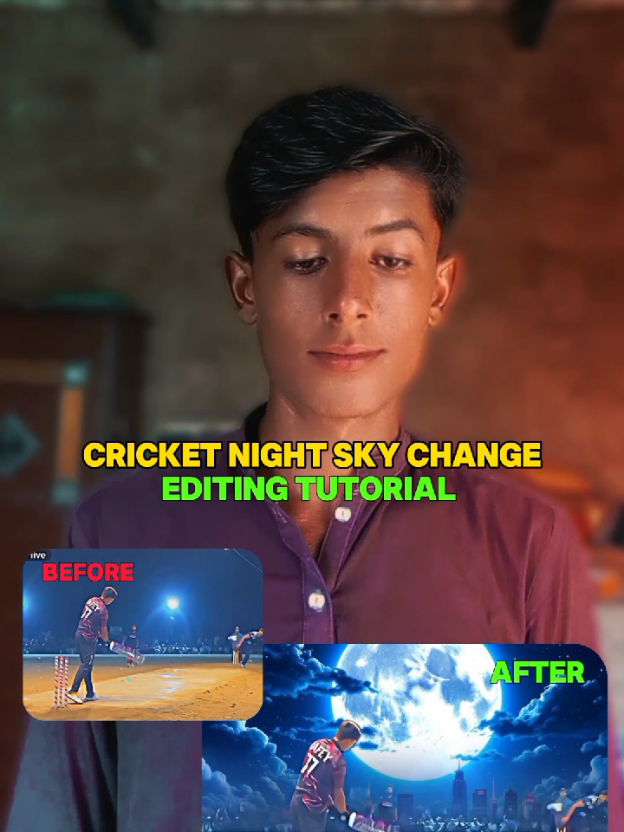 Cricket Night Sky Change Editing Tutorial..!!🥰🤩 . . . #edits #cricket #cricketking #cricketbabarazam #cricketeditors 