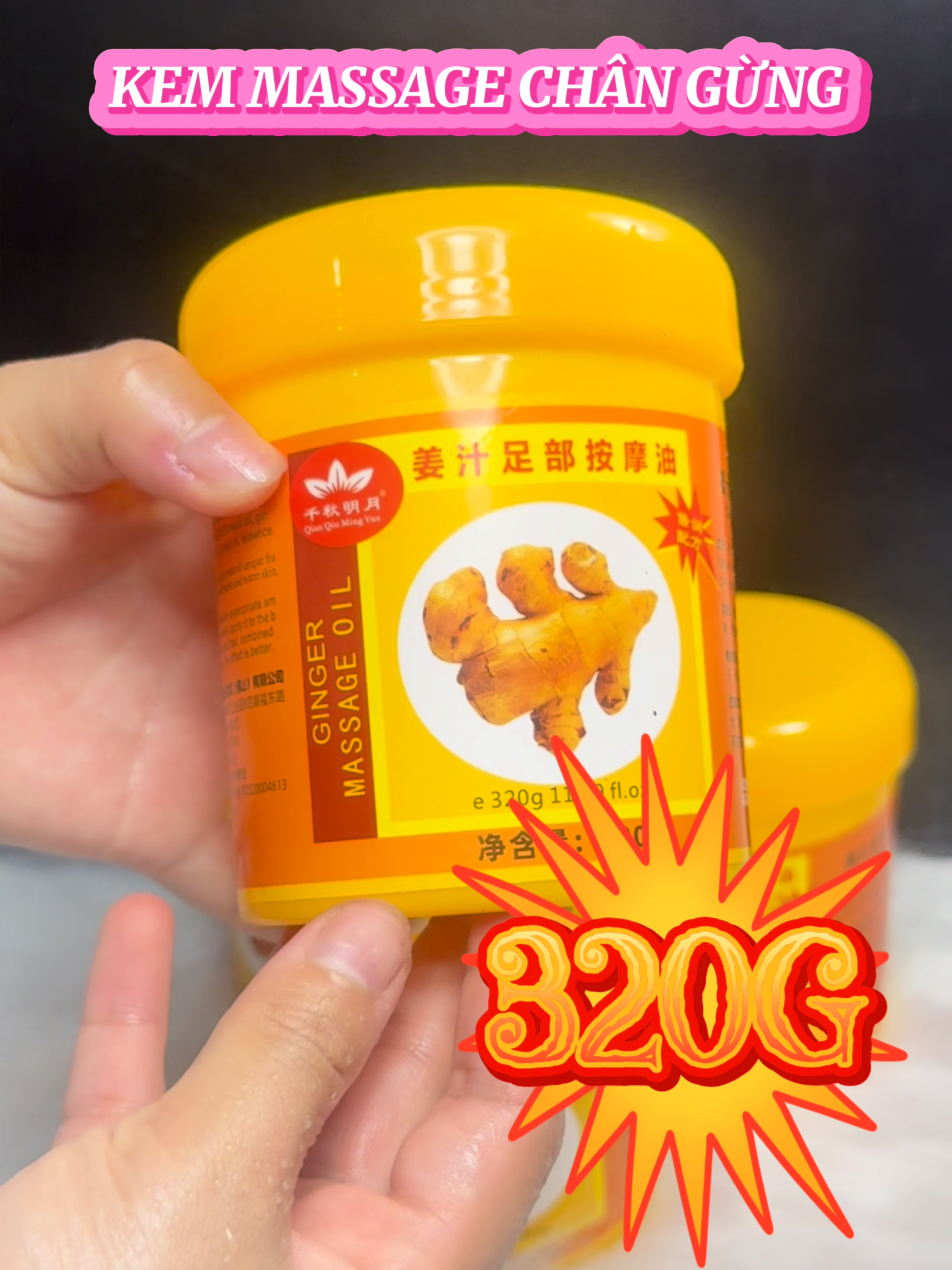 Kem massage gừng dùng massage body, massage chân, dưỡng ẩm, giúp da mềm mịn, căng mọng. Trọng lượng 320g nhưng rổ rá bằng cốc trà sữa nhỏ thôi ạ #xuhuong #thietbithammytn #kemmassagechan #massagebody