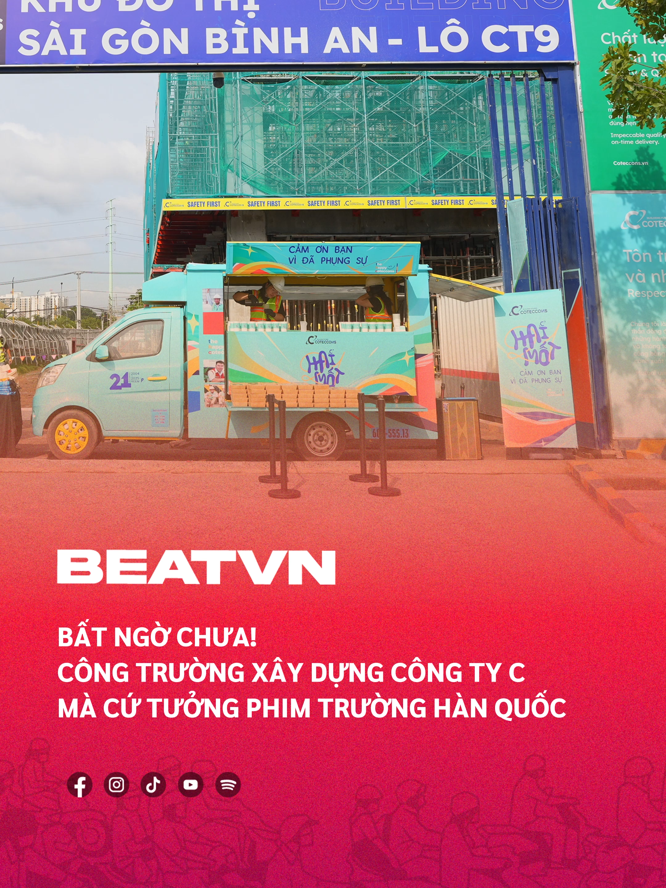 Bất ngờ chưa! Công trường xây dựng công ty C mà cứ tưởng phim trường Hàn Quốc #BEATNetwork #beatvn #CotecconsDay2025 #HappyCoffeeTruck