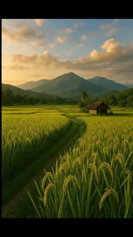Suatu Senja di Desa  #AI #relaksasi 