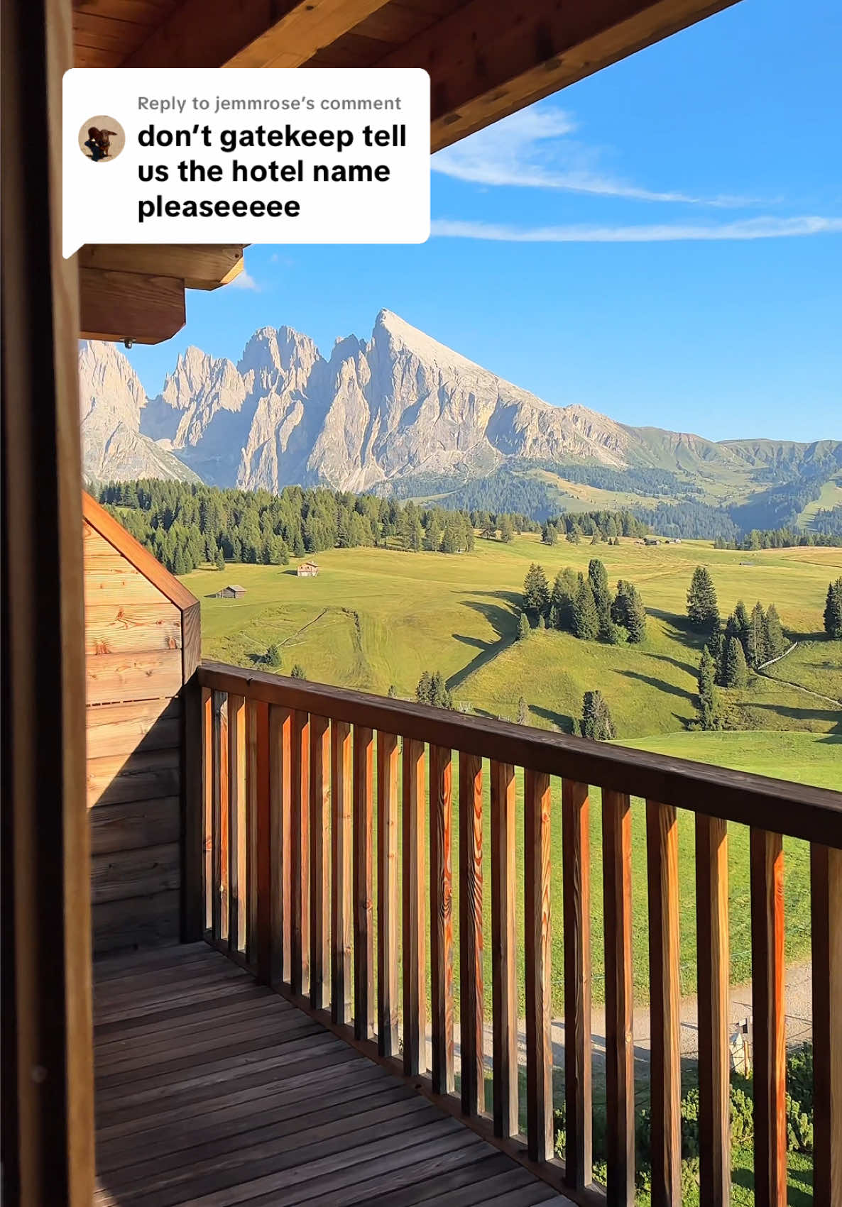 Replying to @jemmrose 📍Sporthotel Sonne Alpe Di Siusi ✨ the most incredible place I’ve ever stayed 😊 if you’re travelling to the Dolomites I highly recommend 🩷 #dolomites #alpedisiusi #wheretostaydolomites 
