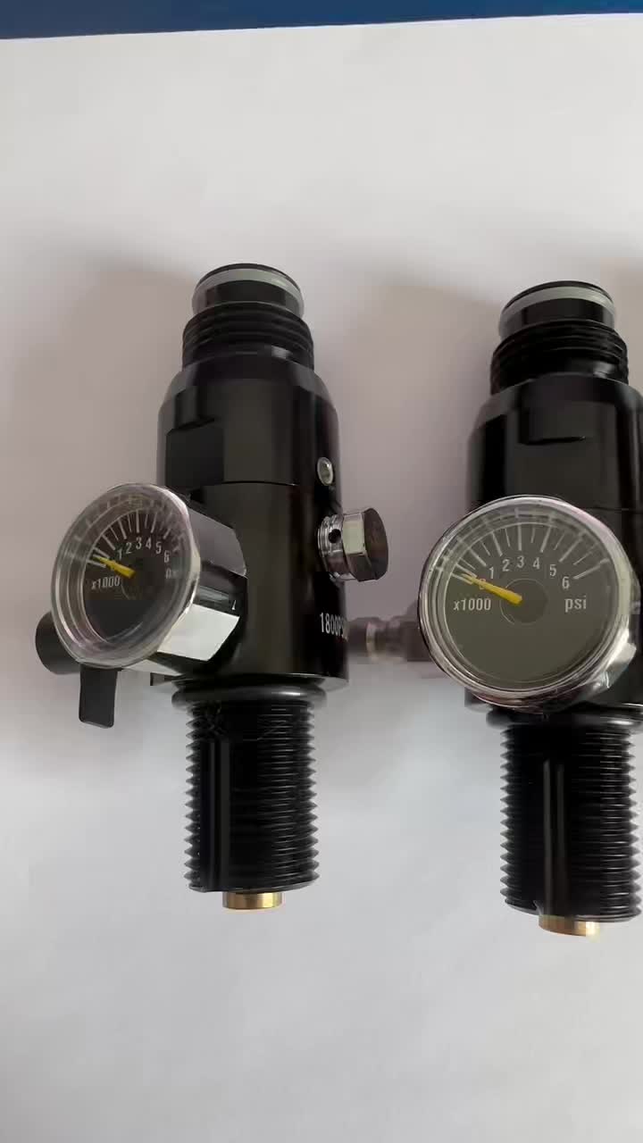 วาล์วถังลม Regulator, PCP, 4500Psi, สำหรับเอาต์พุต HPA, 2200Psi, เกลียว M18x1.5, [ES] 