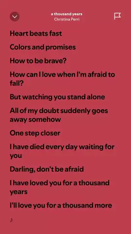 Thousand years  #lyrics_songs #jjsmusic #fyp #fullsong 
