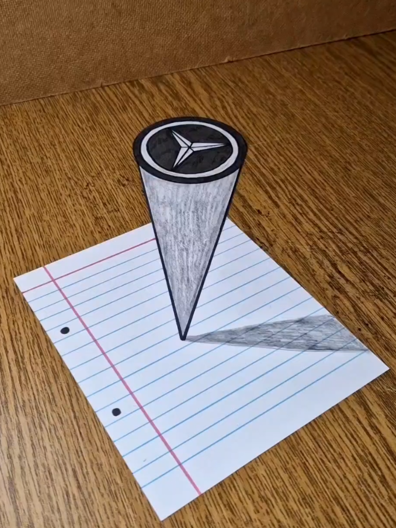 Amazing 3D Illusion Logo Mercedes-Benz on Paper ☠️ #viral_video #artwork #omg #fyppp #3dillusion #howtodo #3dart #3ddrawing #fyp_viral_video #bestvideo #3dprinting #tik_tok #creation #opticalillusion #3dfigure #creative #realpicture #amazing #viralvideotiktok #mercedes #mercedesbenz 