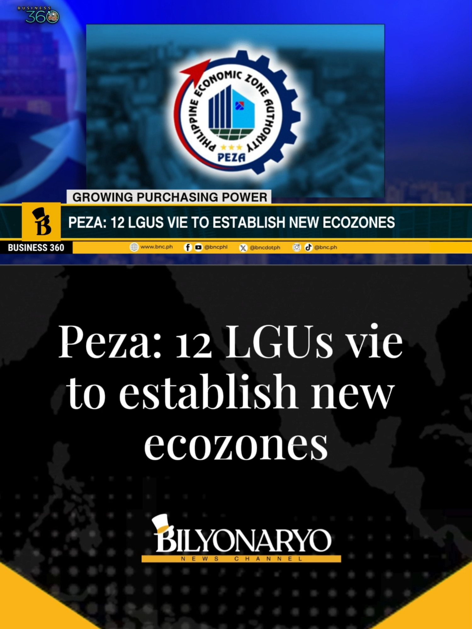 #Business360 | Stronger Filipino purchasing power is spurring a new wave of economic zone projects, this time aimed at the domestic market, not just exports. Philippine Economic Zone Authority Director General Tereso Panga says 12 mayors from different LGUs have expressed interest in new ecozones, mostly focused on manufacturing and agro-processing. #economiczone  #exports  #PEZA #fyp #foryoupage #tiktokph #tiktokphilippines #news #phnews #bnc #bilyonaryonewschannel #bilyonaryo