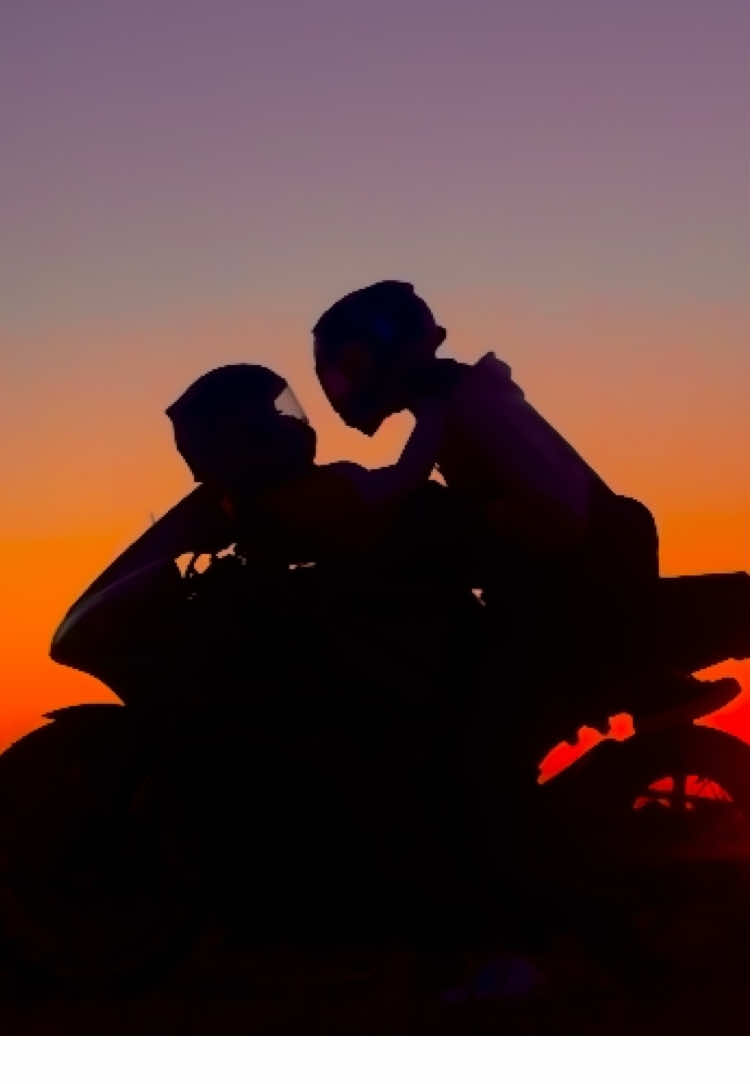 My favorite passenger, my forever ride #couple #biketok #foryou #sunsets #bikers 