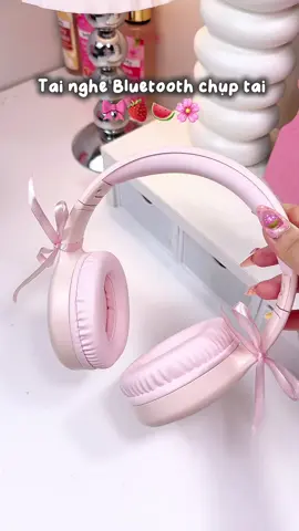 Xinh lắm mấy bà ưi dùng nghe hay đeo chụp ảnh đều xinh hết ý 🌸🍓🍉#tainghebluetoothchuptai #tainghechuptai #xuhuongtiktok #videoviral 