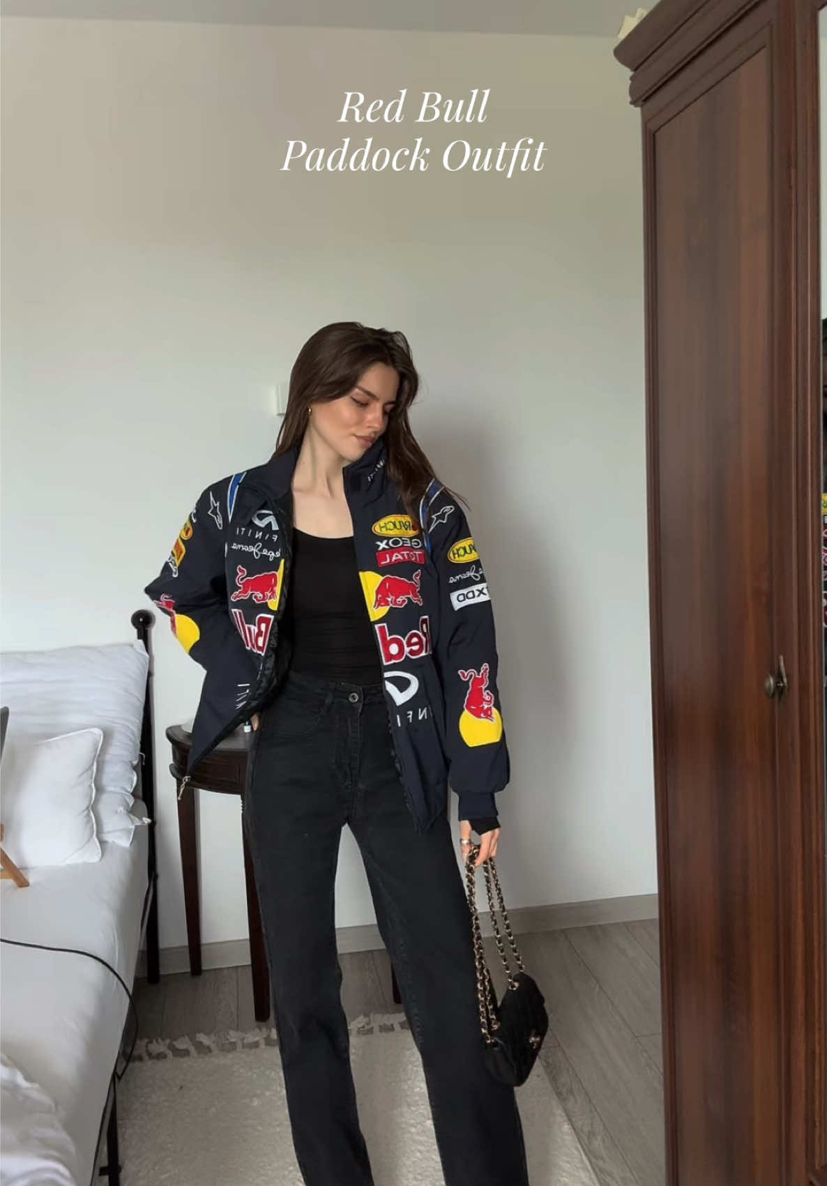 @Red Bull Racing Paddock Outfit Inspiration 🖤 #OOTD #f1 #f1tiktok #raceweek #redbull #redbulloutfit #racingjacket #f1girls #paddockf1 #paddockfashion #paddockoutfit #fyp @Formula 1 @Circuit Zandvoort 