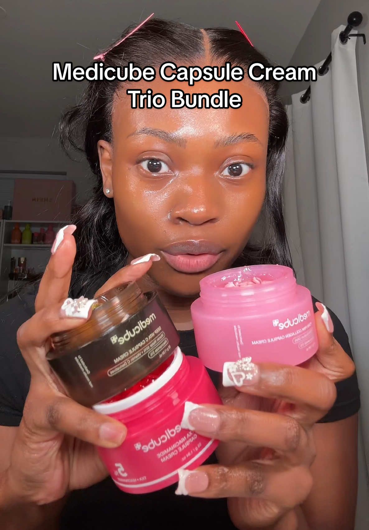 Medicube capsule cream different skin problems 🩷❤️💛 Medicube Capsule Trio has niacinamide, PDRN, and vitamin C in one powerful skincare set #medicube  #medicubecapsulecream #capsulecreams #rushtok2025 #TikTokShopLaborDaySale 