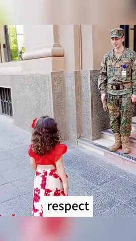 The child saluted the soldier #child #respect #salute #soldier #fyp 