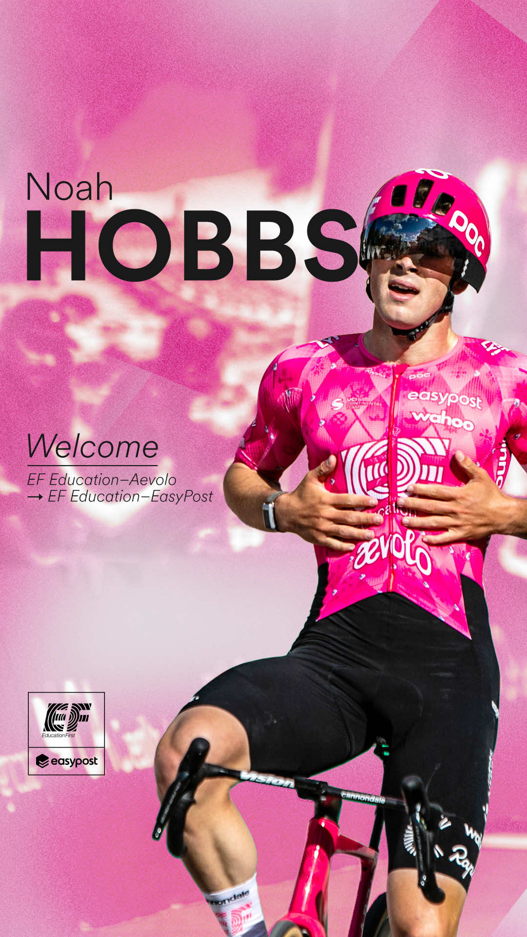 Noah Hobbs is moving on up 💫 We’re excited to announce that our EF Education-Aevolo rider will be making the jump to the WorldTour with us starting in 2026. Make like Hobbs and ✨sprint✨ over to our link in bio to learn more about his signing and goals for next year