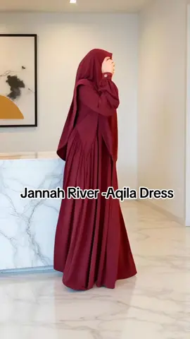 Jannah River -Aqila Dress Set Khimar LD 120 Jersey Korea Mewah Gamis Lebaran 2025 (Gamis Haji dan Umroh) Wudhu Friendly Lengan Balon Wanita Muslim Syari #dresssyari #gamiscasual #dressmuslimah #bajudewasa 