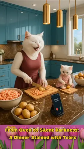 From Oven to Silent Darkness: A Dinner Stained with Tears #cutecats #funnycatshorts #catstories #ai #aifusic 