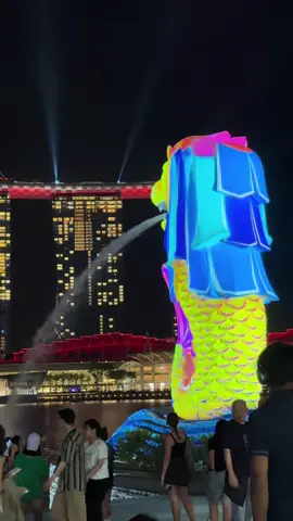 Merlion Park By night #fyp #merlionpark #fypシ゚viral #singapore #viral 