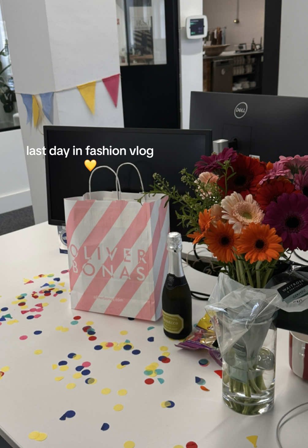 end of an era!!! a very wonderful last day in the office, feeling v loved & excited for what’s next ⭐️💛 #fashion #lastday #office #Vlog #spendthedaywithme #timestamp 
