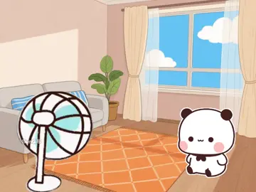 誰說小一二胖！這不電扇吹跑了😄😄#有種愛情叫一二布布 #用布布一二结束疲惫的一天 