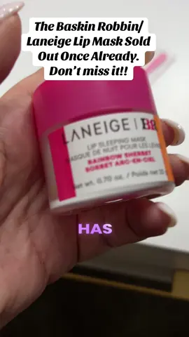 Lana and Baskin-Robbins have gotten together for this incredible lip mask in rainbow sherbet. Comes with a cute spoon applicator. So good. #lipmask #laneige #laneigebaskinrobbins #skincare #stockingstuffer 