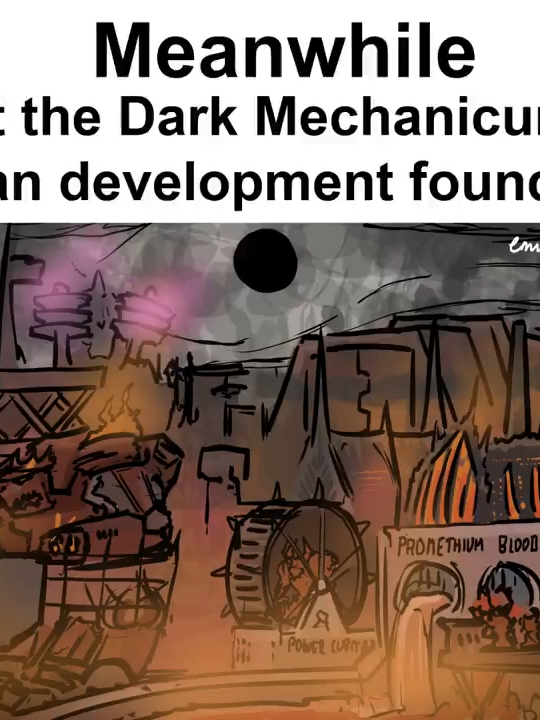 Meanwhile at the Dark Mechanicum titan foundry… | Warhammer 40K The Dark Mechanicum’s engineering department isn’t exactly… OSHA compliant. #Warhammer40k #Mechanicum #ChaosTitan