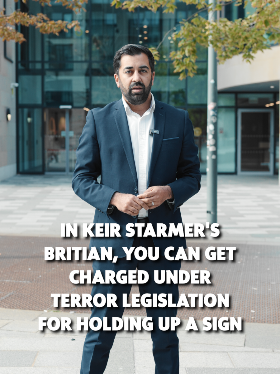 In Keir Starmer's Britain you will get charged under terrorism legislation for holding up a sign calling for action to end the genocide in Palestine. But you won't get charged under terrorism legislation for holding up a banner saying 
