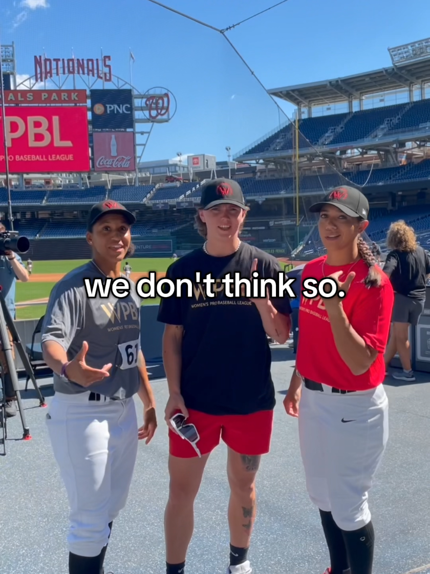 We don't think so.☝️ The Women's Pro Baseball League is here. #wpbl #wpbltryouts #womenssports #baseball #womensbaseball @Ashton Lansdell @ValPerez_27 @Micaela Minner 