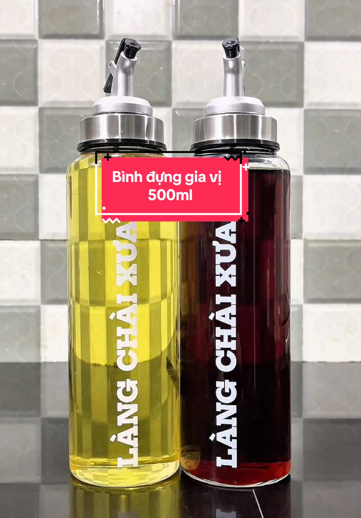 Combo 2 Bình rót một chạm CAO CẤP One Touch Open Làng chài xưa 500ml đựng nước mắm, dầu ăn (thuỷ tinh) #reviewfood #langchaixua #binhdunggiavi #binhdungdauan #giadungtienich #storegiadung 