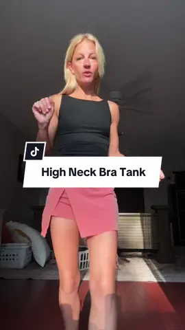 THIS is the one. The best bra tank I own for sure. #bratank #builtinbra #summertops #highneck #ribbedtanktop 