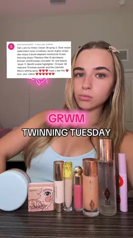 comment ur routine below if u want me to try it!! #grwm #grwms #grwmvideo #makeupproducts @Tower 28 Beauty @Glow Recipe @The INKEY List @Kosas @Rare Beauty @Charlotte Tilbury @Benefit Cosmetics @Saie 