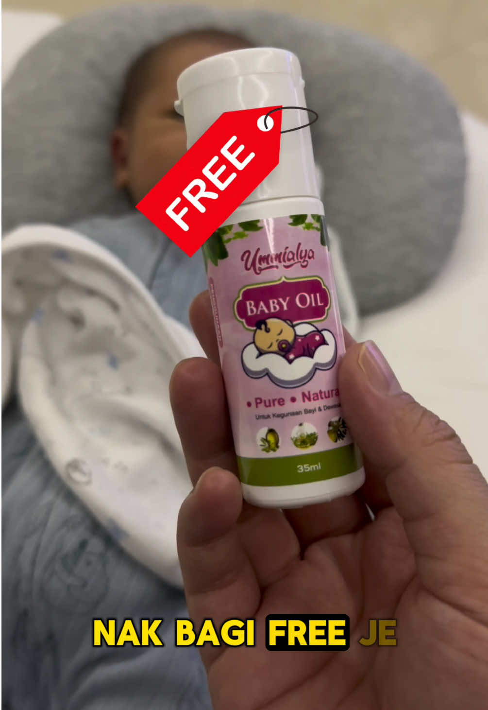 Baby Oil Ruqyah ni ramai suka 🥰. Tapi khas untuk mommy, kita nak bagi FREE je bila grab Set Berpantang 💕” #UmmiAlya  #BabyOil #BabyOilRuqyah #SetBerpantang #UmmiAlya  
