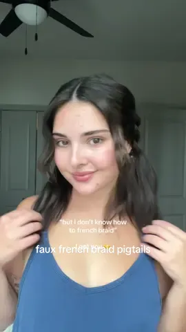 faux french braid pigtails ✨ #hairtok #hairtutorial #hairstyleinspo #fauxfrenchbraid #frenchbraid 