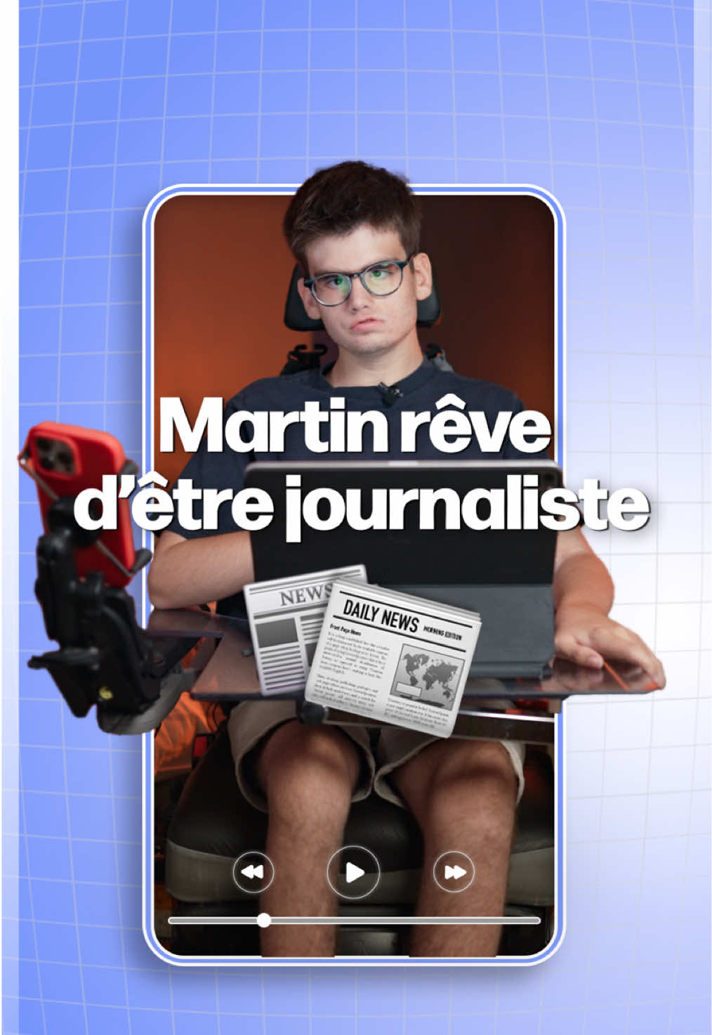 Cet été, on a rencontré Martin. Il rêve de devenir journaliste, mais ça va être compliqué. On lui a donné l'occasion de s'exprimer. Voici son #histoire 🗣️ #handicap #inclusion #portrait #belgique 