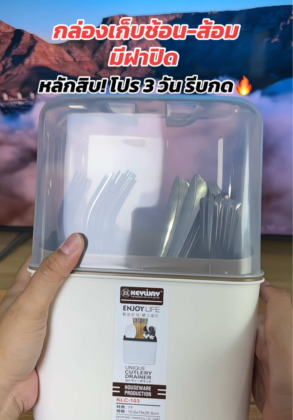 #กล่องเก็บช้อน #กล่องใส่ช้อน #กล่องเก็บช้อนมีฝาปิด #กล่องเก็บช้อนส้อมตะเกียบ #กล่องใส่ช้อนส้อมมีฝาปิด 