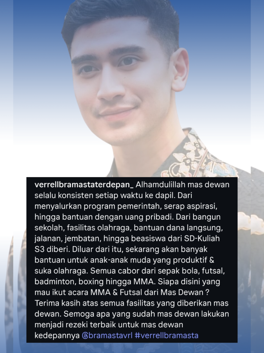 MasyaAllah luar biasa effortnya Mas Dewan. Selalu konsisten dan totalitas dalam menjalankan tugas dan tanggungjawabnya apalagi setiap kunjungan ke dapil selalu membawa oleh-oleh yang bermanfaat buat warganya. Lanjutkan Mas Dewan 🔥🔥🔥 @Verrell Bramasta @VERRELL BRAMASTA COMMUNITY @pangeransenayan @SAVER #verrellbramasta #verrelbramasta #DPRRI #fyp #foryou 