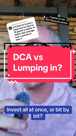 Replying to @Lf lump sum vs dollar cost average, which is best? This is not investment advice. When investing, your capital is at risk. Forecasts are not indicative of future performance. Terms and fees may apply.