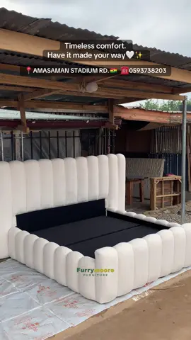 Luxury vibes ✨💯 PRICE ; Double size - ¢3200 Queen size - ¢4200 King size - ¢5200 Made on request basis. 📍Visit our workshop just opposite Amasaman stadium to place an order! ☎️0593738203 or 0545926042   #FurrymooreFurniture #Fyp #tiktokaccra🇬🇭 #bedframe #queensize #furniture #naijatiktok #amasaman #modernsofa #bedroomdecor #interiordesign #bouclé #goviral #furnitureshop #bedroom #affordablefurniture #bedroomdesign 