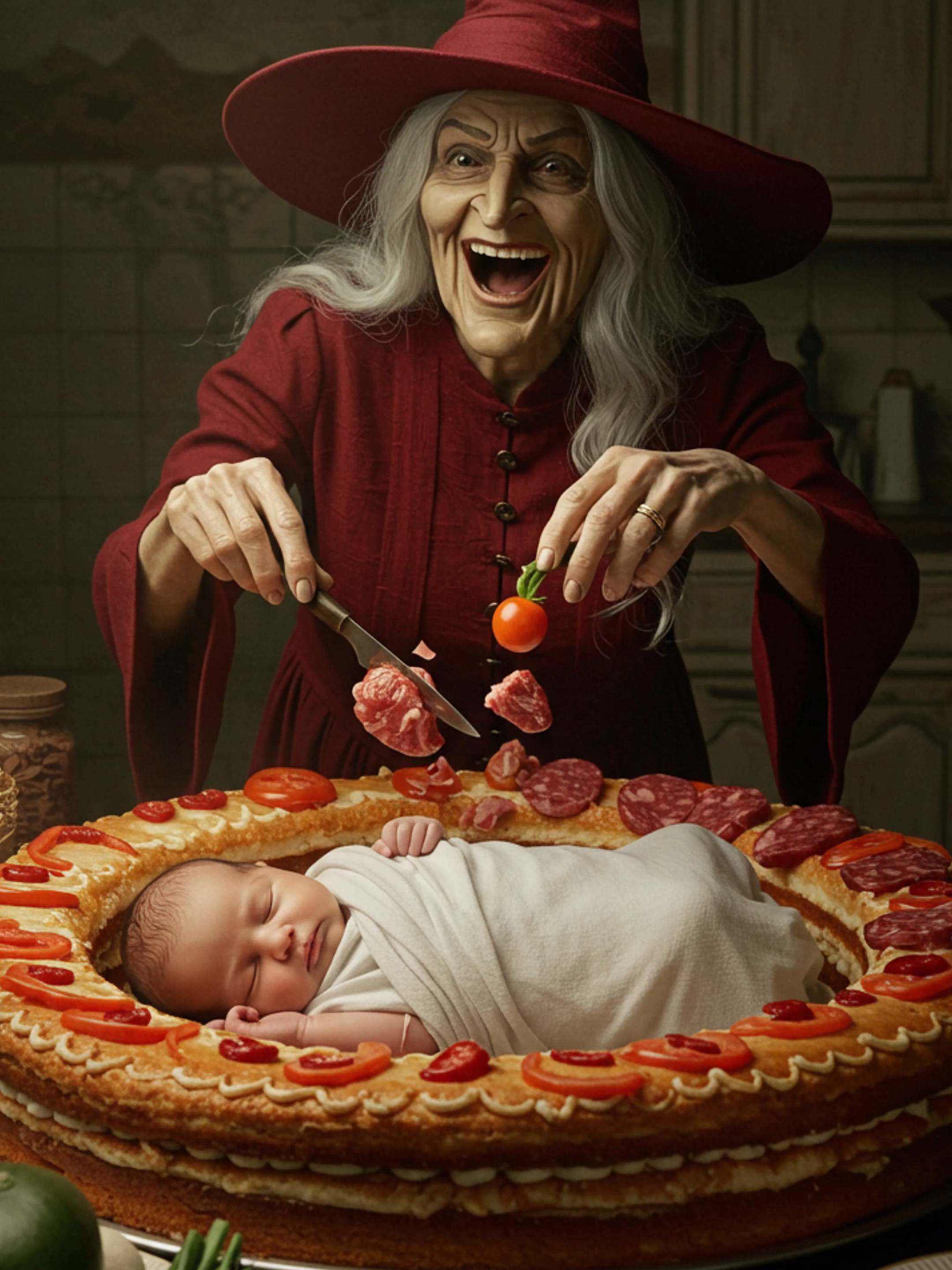 “An Evil Witch Captures a Baby and Uses Him as Food