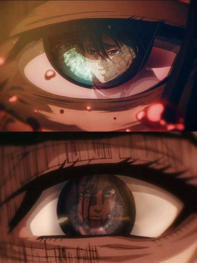 Quando Mikasa matou Eren, ela não destruiu apenas um inimigo, mas também a parte mais dolorosa de si mesma. 🥀 #AttackOnTitan #eren #mikasa #triste #anime 