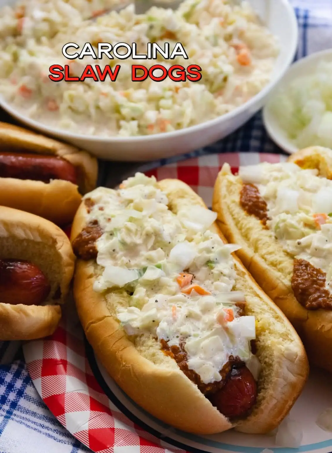 Carolina Classic Hot Dogs Makes 8 hot dogs Ingredients For the Hot Dogs 8 Bright Leaf Hot Dogs or Nathan’s Hot Dogs 8 hot dog buns (soft, split-top if you can find them) For the Simple Chili 1 lb ground beef 1 cup water ½ cup ketchup 2 Tbsp chili powder Salt & pepper, to taste For the Sweet & Tangy Slaw 1 bag (14–16 oz) coleslaw mix (cabbage + carrots) ¼ cup finely diced carrot (extra for crunch & color) 2 Tbsp finely diced celery (optional) ½ cup mayonnaise or salad dressing (like Miracle Whip if you want sweeter) 2 Tbsp sugar (adjust to taste for sweetness) 1 tsp ground mustard (dry mustard powder) ½ tsp celery salt ½ tsp celery seed 1–2 tsp apple cider vinegar (for a little tang) Salt & black pepper, to taste Instructions 1. Make the Chili In a skillet over medium heat, brown the ground beef until fully cooked. Drain excess fat if needed. Stir in water, ketchup, and chili powder. Simmer 15–20 minutes until slightly thickened. Season with salt & pepper. Keep warm. 2. Make the Slaw In a large bowl, combine coleslaw mix, extra diced carrots, and optional celery. In a separate bowl, whisk together mayonnaise (or salad dressing), sugar, ground mustard, celery salt, celery seed, and vinegar. Pour dressing over slaw mixture and toss well to coat. Chill at least 30 minutes before serving so flavors meld. 3. Grill the Hot Dogs Preheat grill to medium-high heat. Grill hot dogs 5–7 minutes, turning occasionally, until nicely charred. 4. Assemble the Carolina Classics Place a grilled hot dog in each bun. Spoon a generous amount of chili on top. Finish with a big scoop of sweet & tangy slaw. Serve immediately with a napkin (you’ll need it 😅). ✨ Result: Juicy grilled hot dogs, hearty chili, and creamy-sweet Carolina slaw with just the right twang from mustard and celery seed—a true North Carolina staple. #hotdog #carolina #chili #slaw #Recipe 