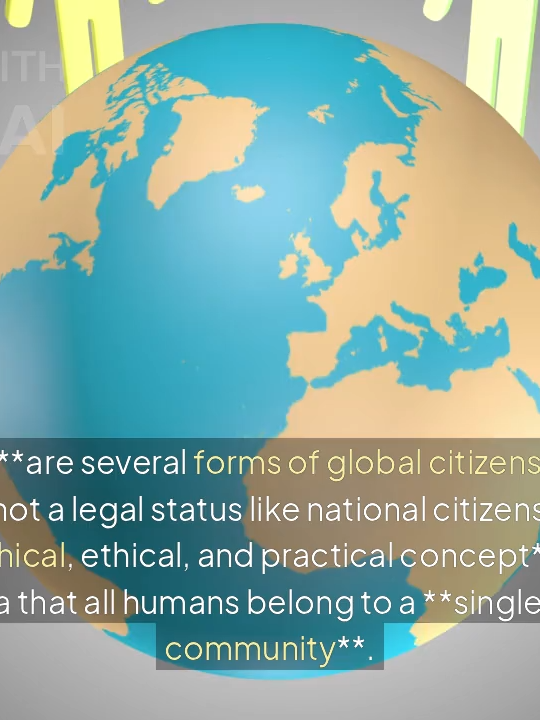 Yes, there are several forms of global citizenship, and while it's not a legal status like national citizenship, it’s a philosophical, ethical, and practical concept rooted in the idea that all humans belong to a single global community.