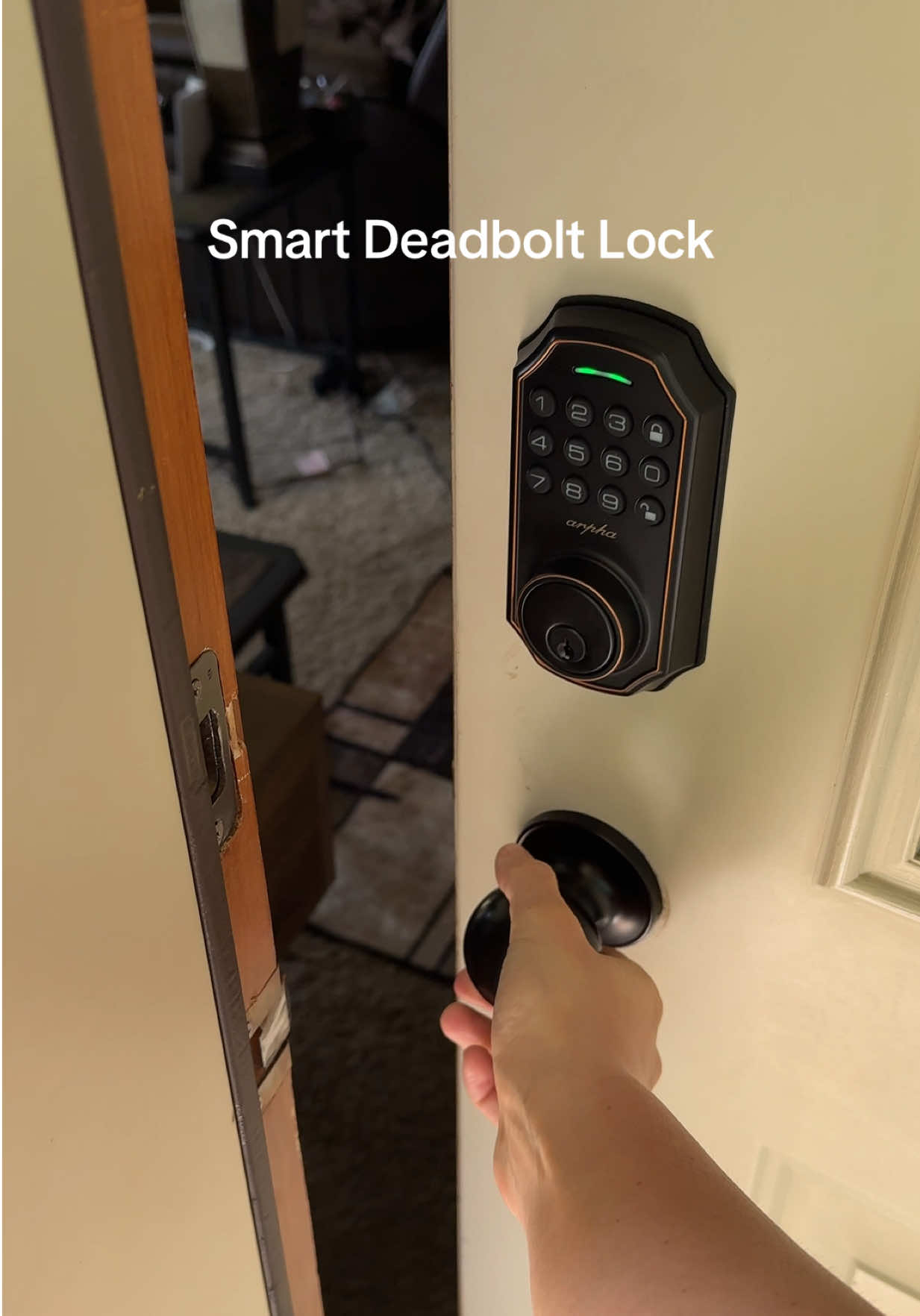 No more fumbling for keys 🔑➡️ This smart deadbolt makes life so much easier! Unlock with the app or a custom passcode (you can even give different codes to family & guests). Perfect for home or office security—plus you can track who’s coming and going ✅ #SmartHomeTech #SmartLock #HomeSecurity #ModernLiving #HomeUpgrades 