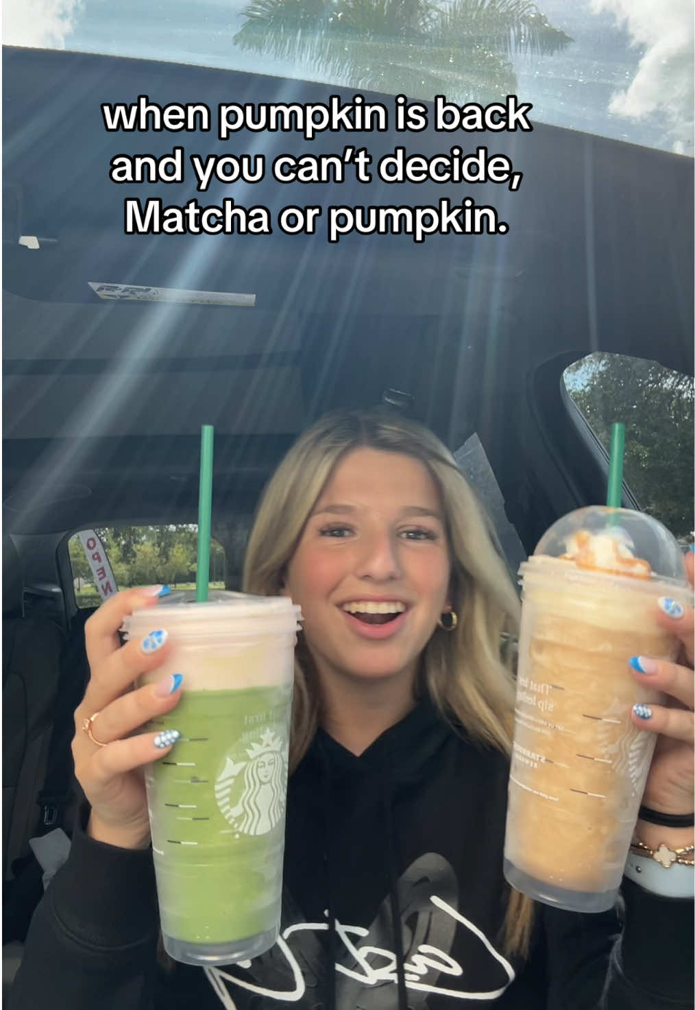 Which are you choosing ?  ##matcha##pumpkin##relatable##coffee##fyp@@Starbucks
