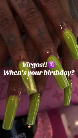 Mine is 8/29 💚✨ #peridot #virgo #augustvirgo #greennails #foryou  